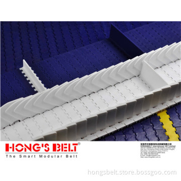 The 1' Food Grade Modular Conveyor Belt with Flight and Side Wall